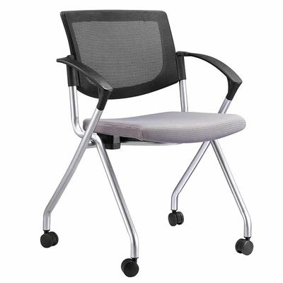 Conference chair with foldable seat and moving castor