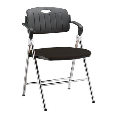 Folding Chair National Public Seating with plastic back and padded seat