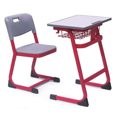 High quality Single Set Desk and Chair with Colorful Steel Pedestal Frame