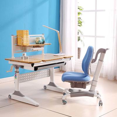Wooden top height adjustable bamboo study desk with storage